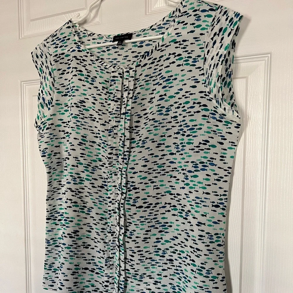 The limited M blue green blouse top - Picture 2 of 3